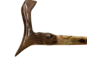 artisan wooden walking cane natural finish