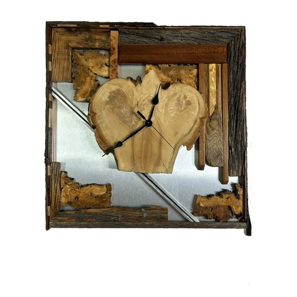 spades artistic wooden clock