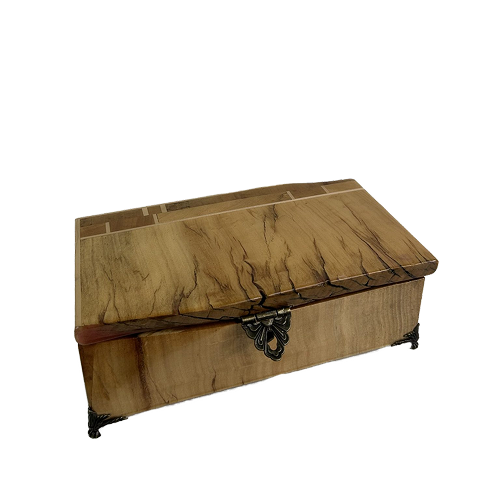 epoxy wood box with velvet lining