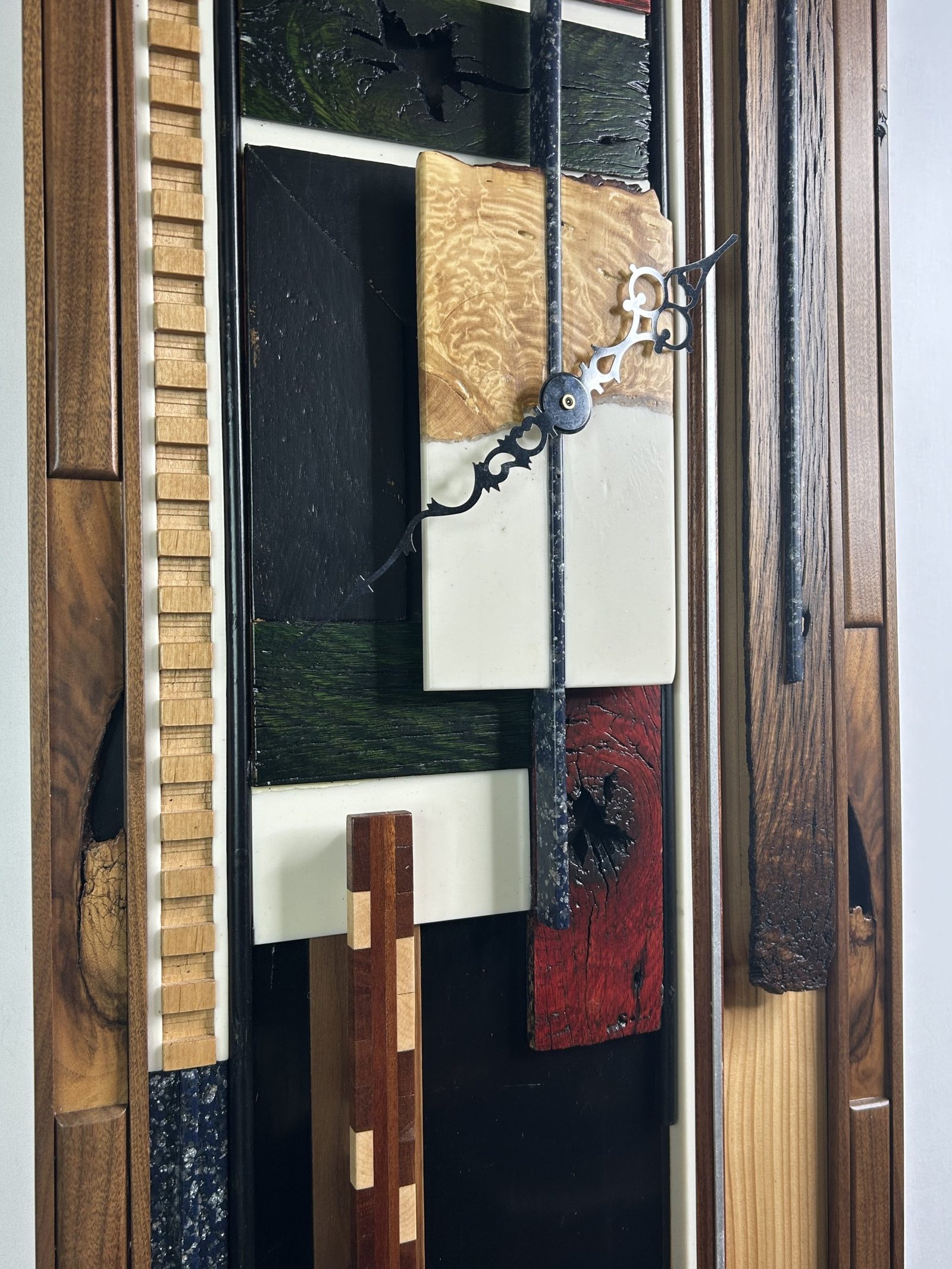 Functional artistic wooden clock With Time by Jzine Art