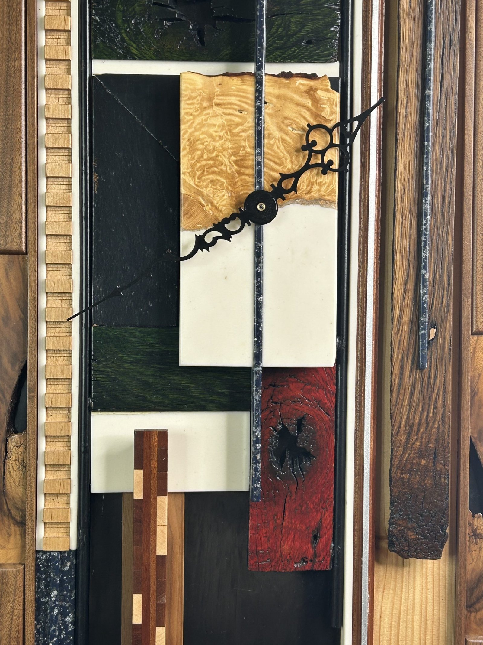 Functional artistic wooden clock With Time by Jzine Art