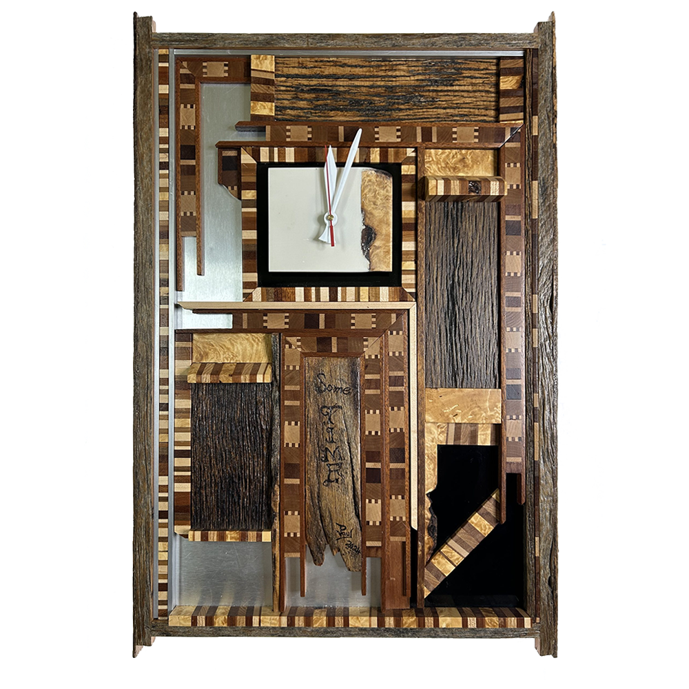 Some Time artistic wooden clock handcrafted functional wall clock