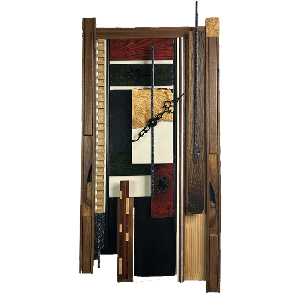 With Time artistic wooden clock handcrafted functional wall clock