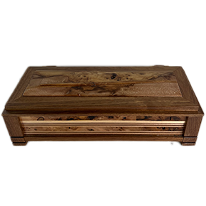 elegant burlwood walnut jewelry box