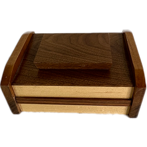 walnut maple stash box handcrafted wood
