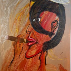 Jerry Contemporary Figurative Wall Art Painting is a bold expression of personality, culture, and modern artistic storytelling. Featuring a stylized portrait composition, the artwork captures confidence and individuality through expressive line work, layered textures, and vibrant color movement. Inspired by cigar-lounge lifestyle aesthetics, Jerry blends contemporary abstraction with figurative portraiture, creating a visually striking centerpiece ideal for modern interiors, private lounges, galleries, and creative spaces. The painting introduces character and narrative into a room, transforming walls into conversation-driven artistic environments. Its distinctive artistic style makes it suitable for collectors and interior designers seeking expressive contemporary artwork. ✔ Original contemporary figurative painting ✔ Expressive portrait wall art ✔ Ideal for lounges, offices, and modern interiors ✔ Collector-worthy statement artwork A powerful fusion of lifestyle culture and contemporary artistic expression.