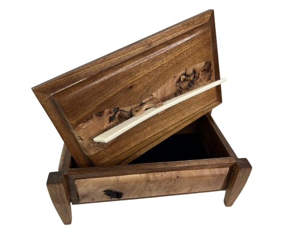 handcrafted burlwood walnut wooden box